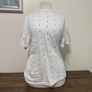 Cactus Man By Ricky Singh White Anchor Print Short Sleeve T-Shirt Medium